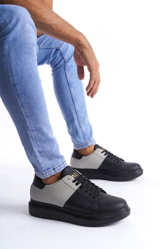 SLW151 Boost Erkek Günlük Bağcıklı Cilt Süet Spor Sneaker Ayakkabı CSST - Siyah/Gri SLW151 Boost Erkek Günlük Bağcıklı Cilt Süet Spor Sneaker Ayakkabı CSST - Siyah/Gri