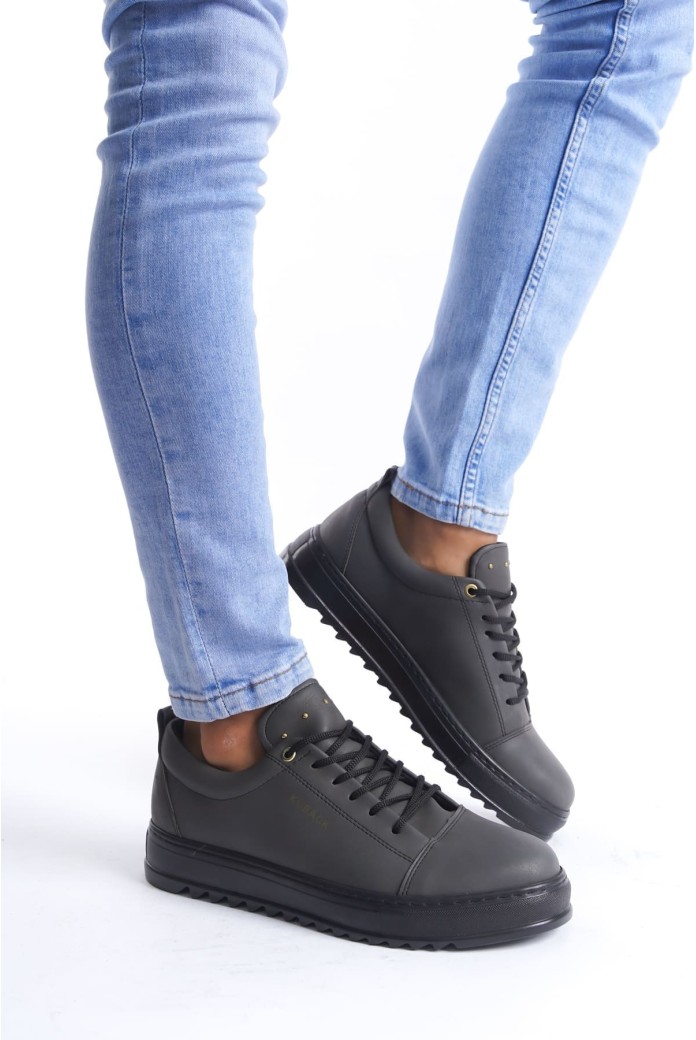 SLW152 Cool Erkek Günlük Bağcıklı Cilt Klasik Ayakkabı CST - Füme