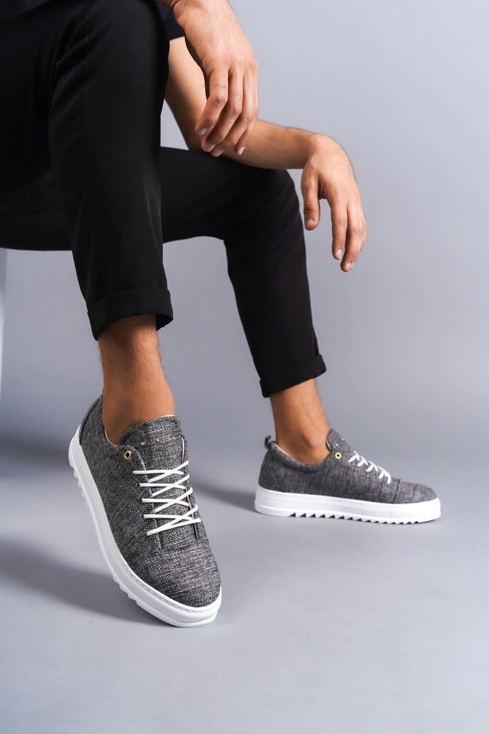 SLW152 Cool Erkek Günlük Bağcıklı Keten Klasik Ayakkabı KBT - Gri Erkek Ayakkabı SLW152 Cool Erkek Günlük Bağcıklı Keten Klasik Ayakkabı KBT - Gri – Salwo Erkek Ayakkabı