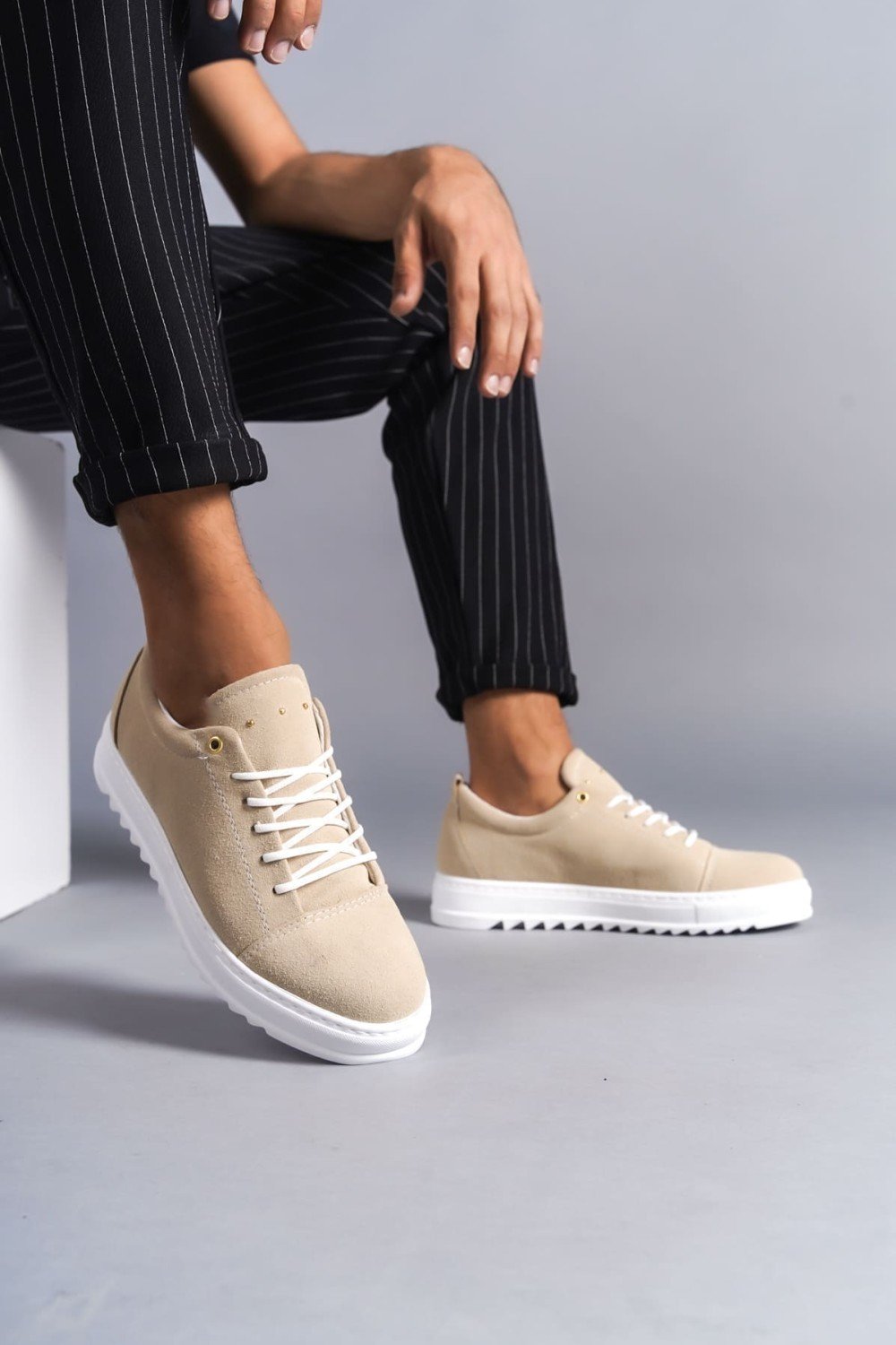 SLW152 Cool Erkek Günlük Bağcıklı Süet Klasik Ayakkabı SBT - Krem Erkek Ayakkabı SLW152 Cool Erkek Günlük Bağcıklı Süet Klasik Ayakkabı SBT - Krem – Salwo Erkek Ayakkabı