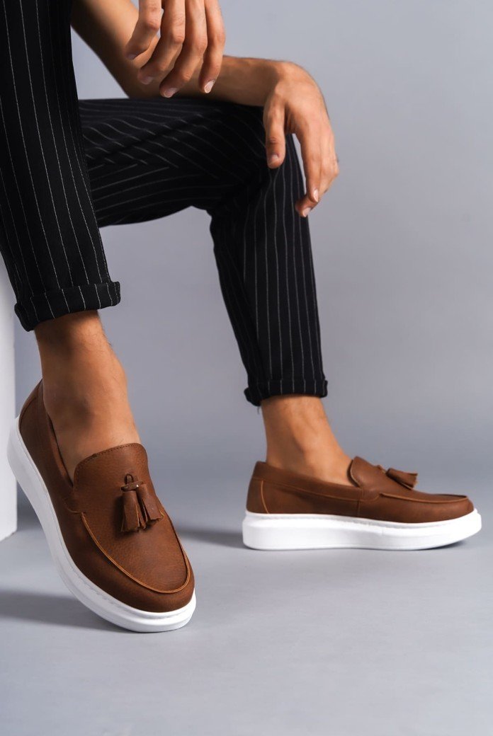 SLW154 Blaze Erkek Günlük Bağcıksız Corcik Cilt Klasik Ayakkabı CBT - Taba SLW154 Blaze Erkek Günlük Bağcıksız Corcik Cilt Klasik Ayakkabı CBT - Taba