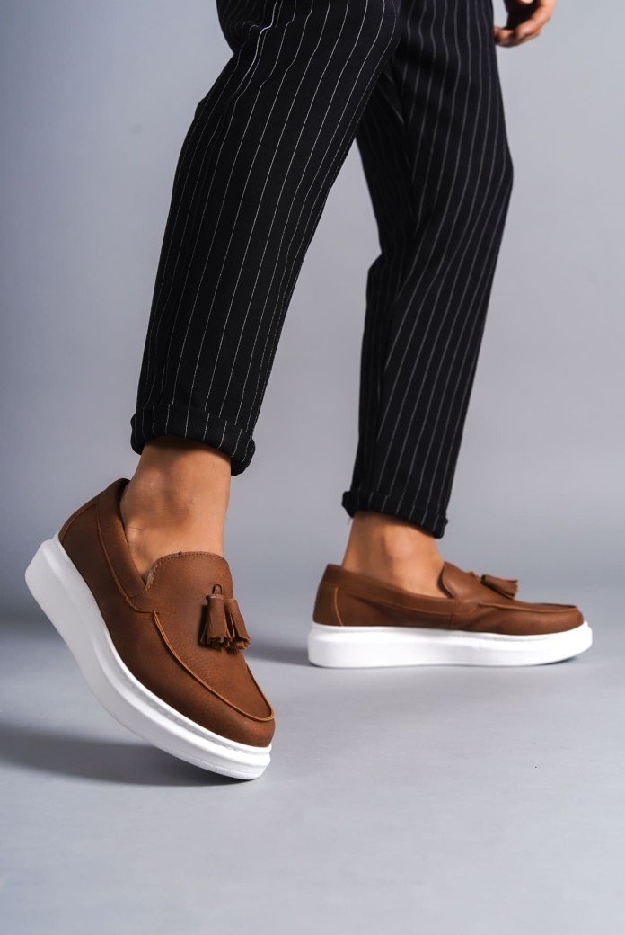 SLW154 Blaze Erkek Günlük Bağcıksız Corcik Cilt Klasik Ayakkabı CBT - Taba SLW154 Blaze Erkek Günlük Bağcıksız Corcik Cilt Klasik Ayakkabı CBT - Taba