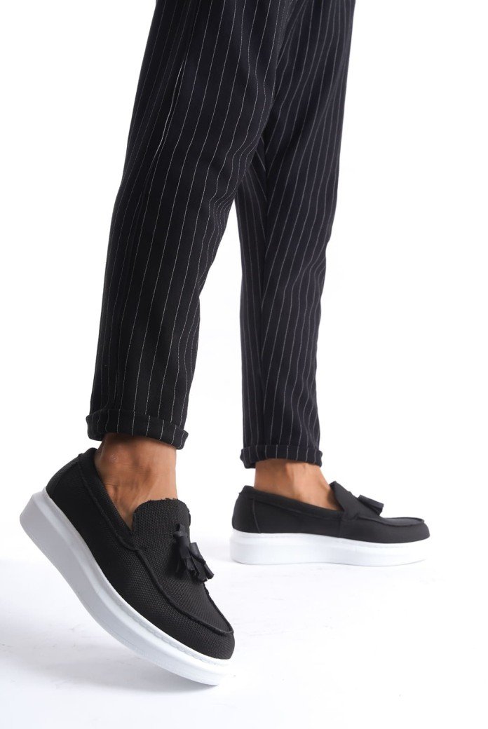 SLW154 Blaze Erkek Günlük Bağcıksız Corcik Keten Klasik Ayakkabı KBT - Siyah SLW154 Blaze Erkek Günlük Bağcıksız Corcik Keten Klasik Ayakkabı KBT - Siyah