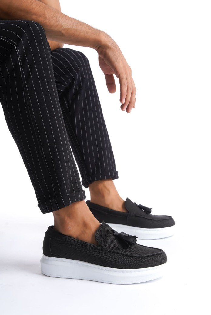 SLW154 Blaze Erkek Günlük Bağcıksız Corcik Keten Klasik Ayakkabı KBT - Siyah SLW154 Blaze Erkek Günlük Bağcıksız Corcik Keten Klasik Ayakkabı KBT - Siyah