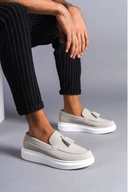 SLW154 Blaze Erkek Günlük Bağcıksız Corcik Süet Klasik Ayakkabı SBT - Gri