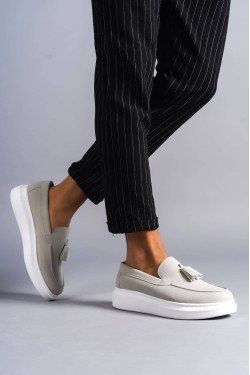 SLW154 Blaze Erkek Günlük Bağcıksız Corcik Süet Klasik Ayakkabı SBT - Gri