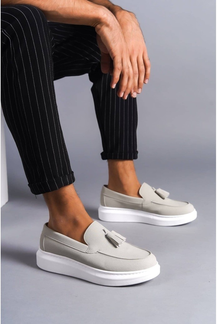 SLW154 Blaze Erkek Günlük Bağcıksız Corcik Süet Klasik Ayakkabı SBT - Gri