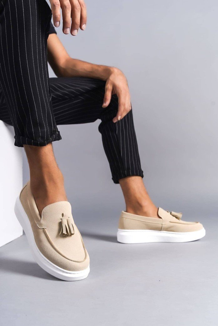 SLW154 Blaze Erkek Günlük Bağcıksız Corcik Süet Klasik Ayakkabı SBT - Krem SLW154 Blaze Erkek Günlük Bağcıksız Corcik Süet Klasik Ayakkabı SBT - Krem