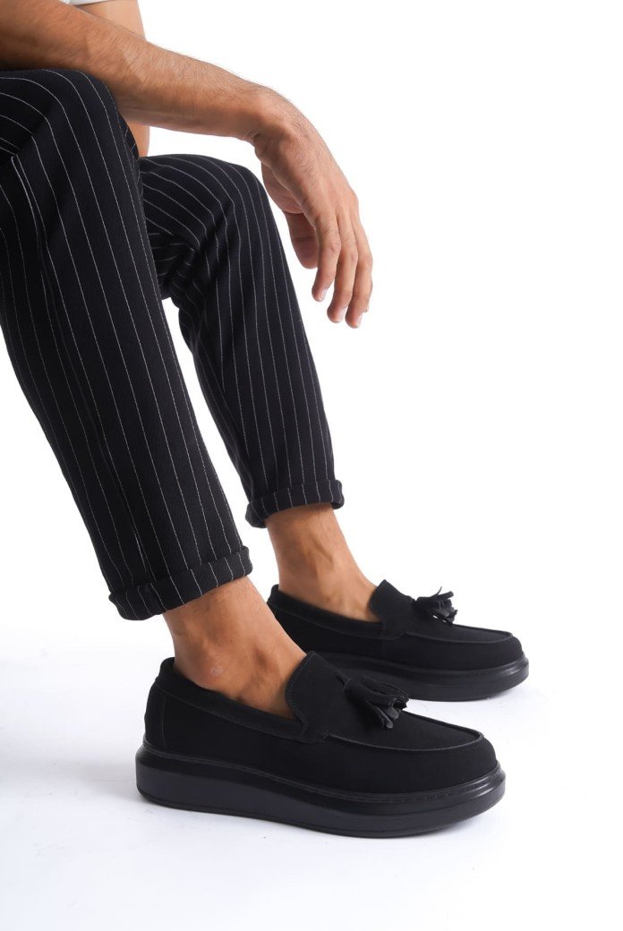 SLW154 Blaze Erkek Günlük Bağcıksız Corcik Süet Klasik Ayakkabı SST - Siyah SLW154 Blaze Erkek Günlük Bağcıksız Corcik Süet Klasik Ayakkabı SST - Siyah