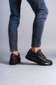 SLW155 Warrior Erkek Günlük Bağcıklı Fermuarlı Cilt Spor Sneaker Ayakkabı CST - Siyah – Salwo Erkek Ayakkabı