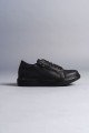 SLW155 Warrior Erkek Günlük Bağcıklı Fermuarlı Cilt Spor Sneaker Ayakkabı CST - Siyah – Salwo Erkek Ayakkabı