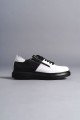 SLW155 Warrior Erkek Günlük Bağcıklı Fermuarlı Cilt Spor Sneaker Ayakkabı CST - Siyah/Beyaz – Salwo Erkek Ayakkabı
