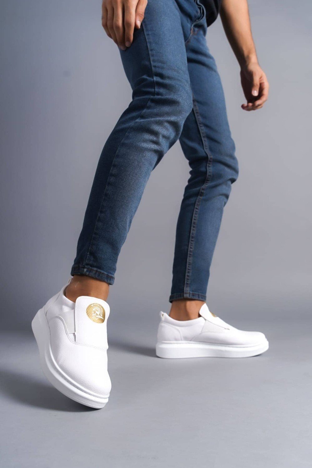 SLW161 Hippo Erkek Günlük Bağcıksız Cilt Spor Sneaker Ayakkabı CBT - Beyaz Erkek Ayakkabı SLW161 Hippo Erkek Günlük Bağcıksız Cilt Spor Sneaker Ayakkabı CBT - Beyaz – Salwo Erkek Ayakkabı