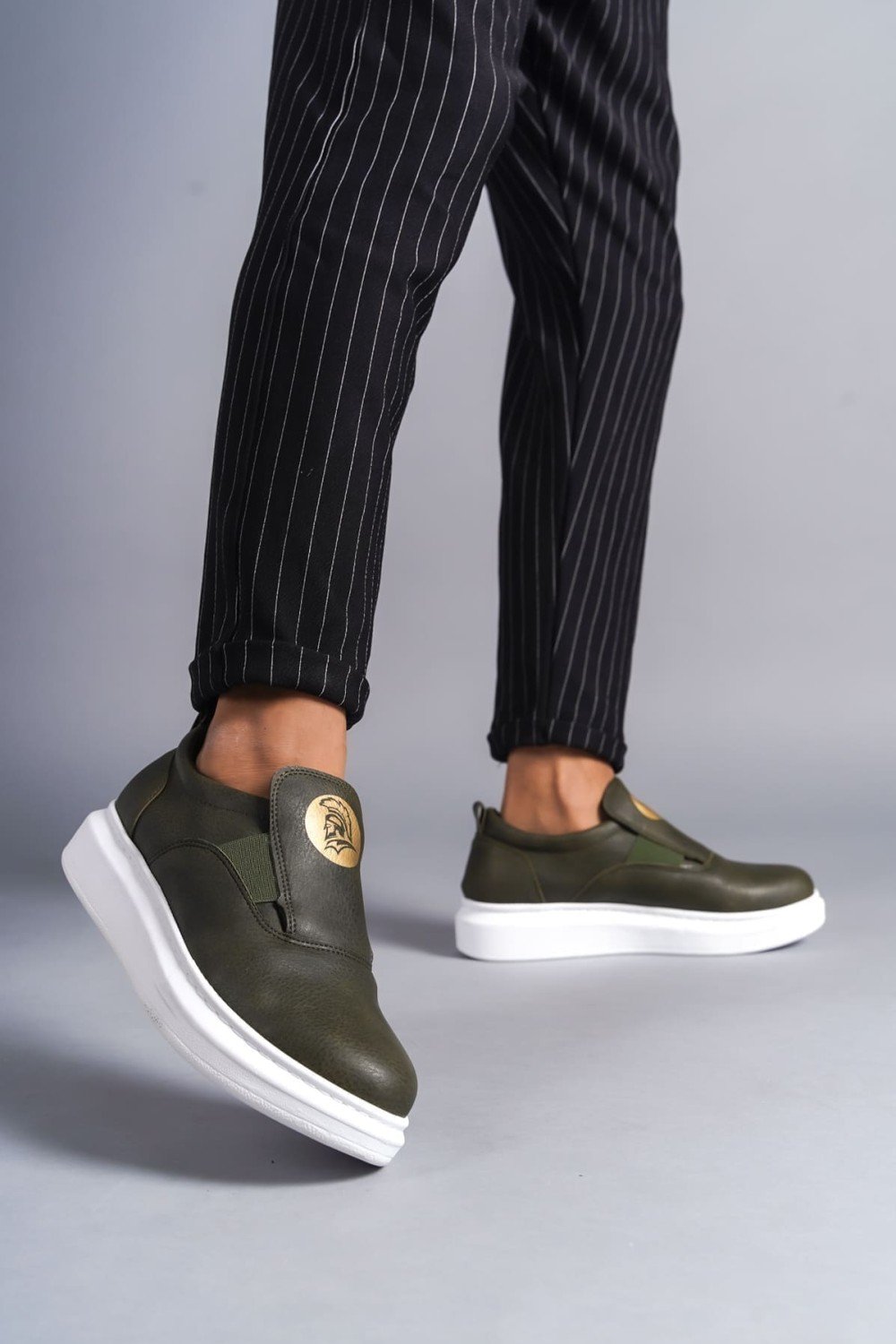 SLW161 Hippo Erkek Günlük Bağcıksız Cilt Spor Sneaker Ayakkabı CBT - Haki Erkek Ayakkabı SLW161 Hippo Erkek Günlük Bağcıksız Cilt Spor Sneaker Ayakkabı CBT - Haki – Salwo Erkek Ayakkabı