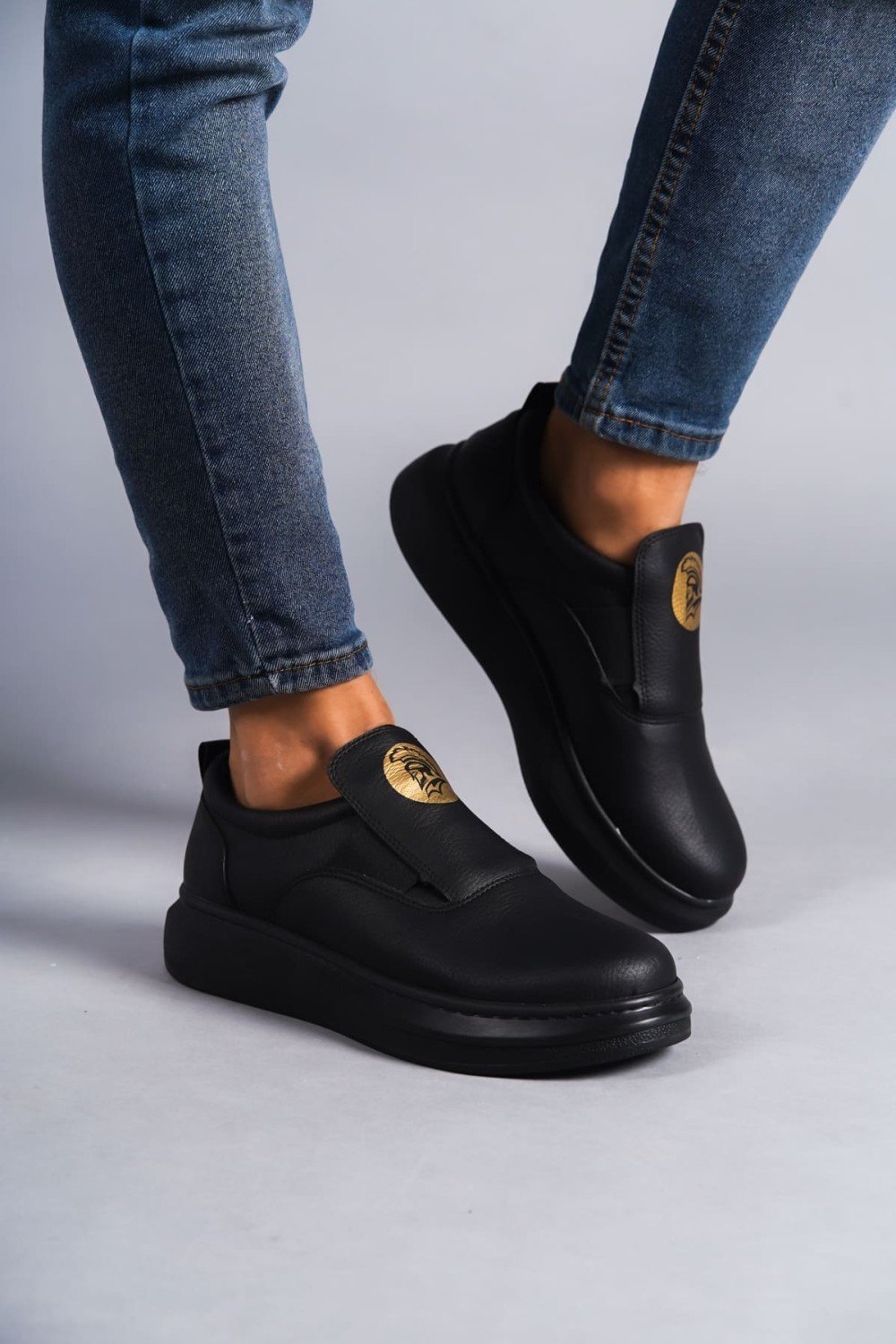 SLW161 Hippo Erkek Günlük Bağcıksız Cilt Spor Sneaker Ayakkabı CST - Siyah Erkek Ayakkabı SLW161 Hippo Erkek Günlük Bağcıksız Cilt Spor Sneaker Ayakkabı CST - Siyah – Salwo Erkek Ayakkabı