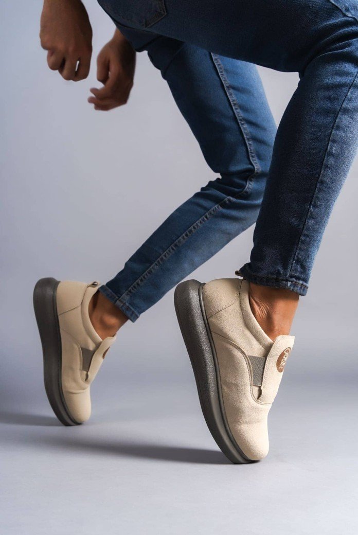 SLW161 Hippo Erkek Günlük Bağcıksız Süet Spor Sneaker Ayakkabı SGT - Bej