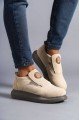 SLW161 Hippo Erkek Günlük Bağcıksız Süet Spor Sneaker Ayakkabı SGT - Bej