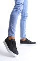 SLW165 Elite Erkek Günlük Bağcıklı Cilt Spor Sneaker Ayakkabı CBT - Siyah – Salwo Erkek Ayakkabı