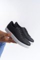 SLW165 Elite Erkek Günlük Bağcıklı Cilt Spor Sneaker Ayakkabı CBT - Siyah – Salwo Erkek Ayakkabı