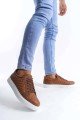 SLW166 Prestige Erkek Günlük Bağcıklı Kapitone Desenli Cilt Spor Sneaker Ayakkabı CBT - Taba – Salwo Erkek Ayakkabı