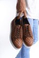 SLW166 Prestige Erkek Günlük Bağcıklı Kapitone Desenli Cilt Spor Sneaker Ayakkabı CBT - Taba – Salwo Erkek Ayakkabı