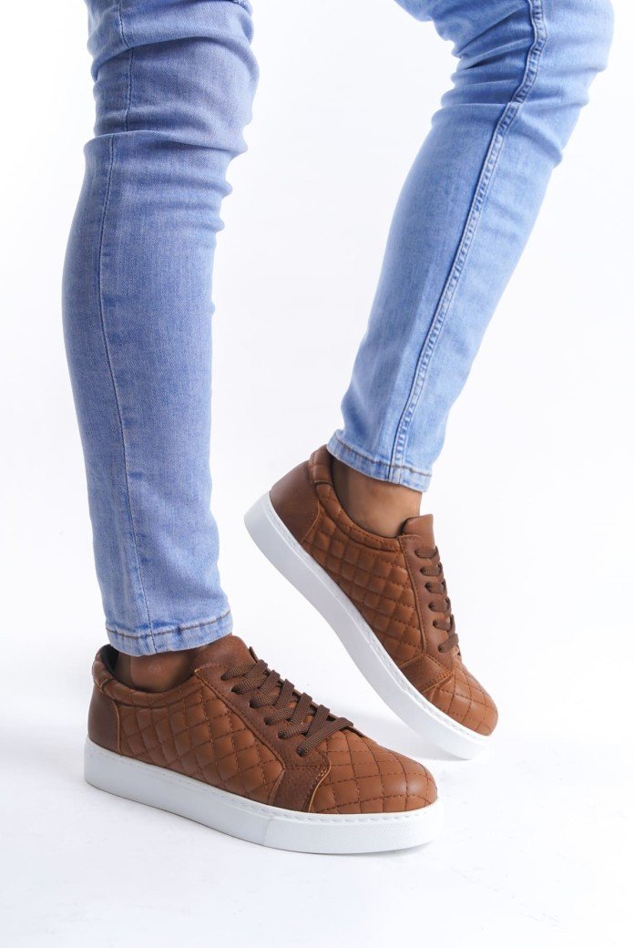 SLW166 Prestige Erkek Günlük Bağcıklı Kapitone Desenli Cilt Spor Sneaker Ayakkabı CBT - Taba SLW166 Prestige Erkek Günlük Bağcıklı Kapitone Desenli Cilt Spor Sneaker Ayakkabı CBT - Taba