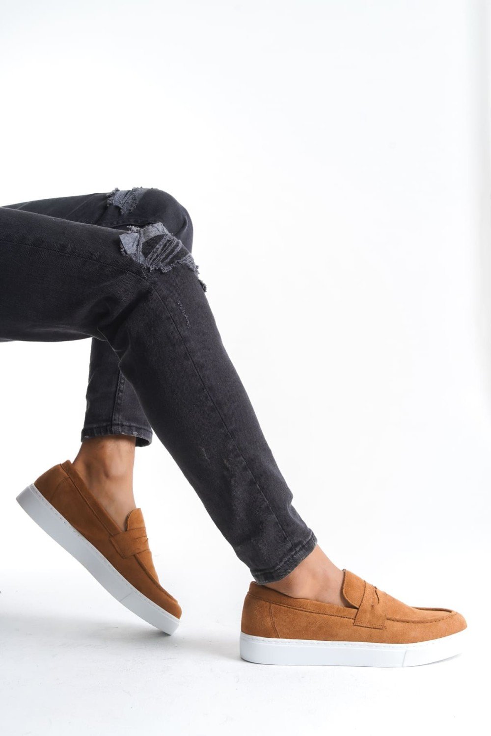 SLW180 Estilo X Erkek Günlük Bağcıksız Süet Klasik Ayakkabı SBT - Taba – Salwo Erkek Ayakkabı