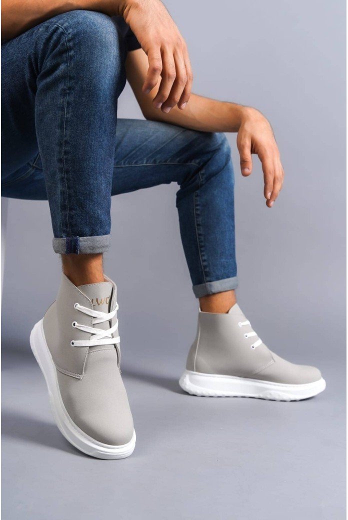 SLW204 Franca Erkek Spor Günlük Bağcıklı Süet Bot SBT - Gri