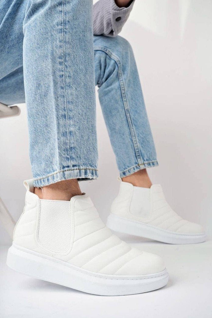 SLW205 Boston Erkek Spor Günlük Bağcıksız Dikiş Desenli Cilt Bot CBT - Beyaz SLW205 Boston Erkek Spor Günlük Bağcıksız Dikiş Desenli Cilt Bot CBT - Beyaz