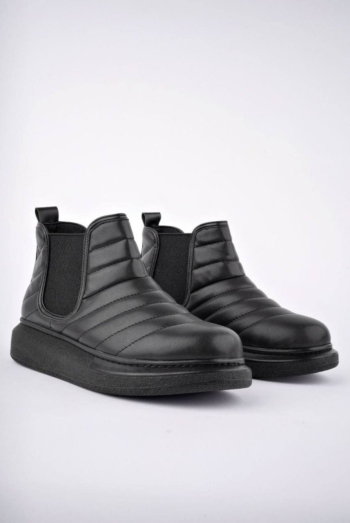 SLW205 Boston Erkek Spor Günlük Bağcıksız Dikiş Desenli Cilt Bot CST - Siyah SLW205 Boston Erkek Spor Günlük Bağcıksız Dikiş Desenli Cilt Bot CST - Siyah