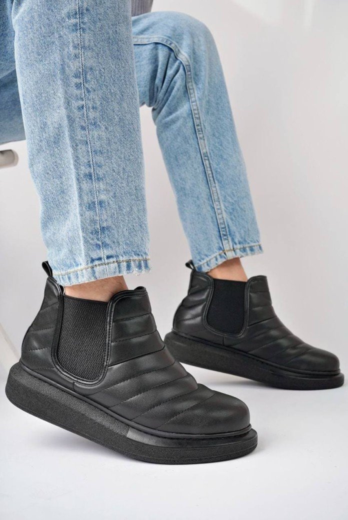 SLW205 Boston Erkek Spor Günlük Bağcıksız Dikiş Desenli Cilt Bot CST - Siyah SLW205 Boston Erkek Spor Günlük Bağcıksız Dikiş Desenli Cilt Bot CST - Siyah