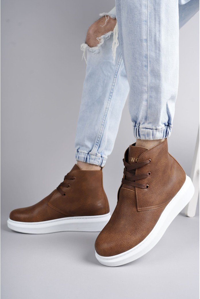 SLW207 Oslo Erkek Spor Günlük Bağcıklı Cilt Bot CBT - Taba