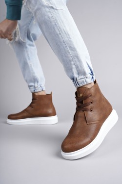 SLW207 Oslo Erkek Spor Günlük Bağcıklı Cilt Bot CBT - Taba