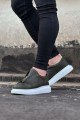 WG010 Erkek Günlük Fermuarlı Cilt Spor Sneaker Ayakkabı CBT - Haki – Wagoon Erkek Ayakkabı