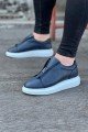 WG010 Erkek Günlük Fermuarlı Cilt Spor Sneaker Ayakkabı CBT - Lacivert – Wagoon Erkek Ayakkabı