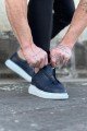 WG010 Erkek Günlük Fermuarlı Cilt Spor Sneaker Ayakkabı CBT - Lacivert – Wagoon Erkek Ayakkabı