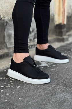 WG010 Erkek Günlük Fermuarlı Cilt Spor Sneaker Ayakkabı CBT - Siyah WG010 Erkek Günlük Fermuarlı Cilt Spor Sneaker Ayakkabı CBT - Siyah