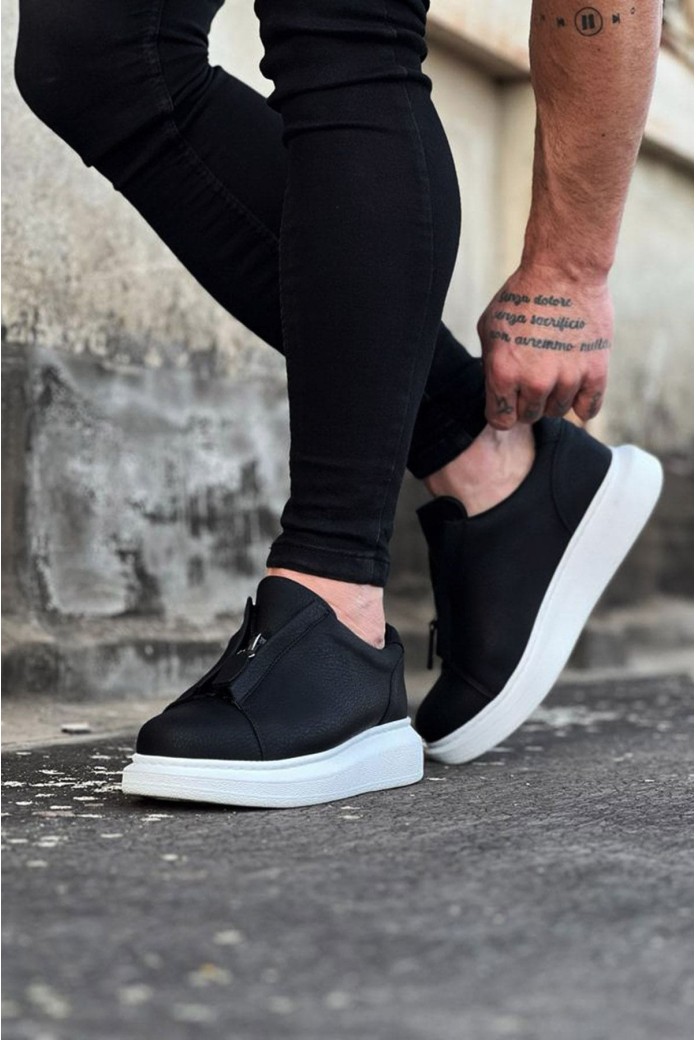 WG010 Erkek Günlük Fermuarlı Cilt Spor Sneaker Ayakkabı CBT - Siyah WG010 Erkek Günlük Fermuarlı Cilt Spor Sneaker Ayakkabı CBT - Siyah