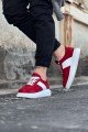 WG011 Erkek Günlük Bağcıklı Süet Spor Sneaker Ayakkabı SBT - Kırmızı/Beyaz – Wagoon Erkek Ayakkabı