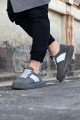 WG011 Erkek Günlük Bağcıklı Süet Spor Sneaker Ayakkabı SGT - Gri/Beyaz – Wagoon Erkek Ayakkabı