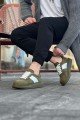 WG011 Erkek Günlük Bağcıklı Süet Spor Sneaker Ayakkabı SHT - Haki/Beyaz – Wagoon Erkek Ayakkabı