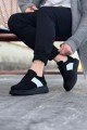 WG011 Erkek Günlük Bağcıklı Süet Spor Sneaker Ayakkabı SST - Siyah/Beyaz – Wagoon Erkek Ayakkabı