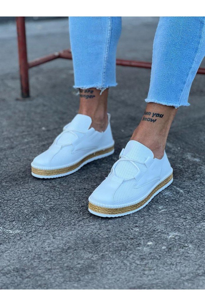 WG015 Erkek Günlük Bağcıklı Hasır Taban Cilt Klasik Ayakkabı CHT - Beyaz WG015 Erkek Günlük Bağcıklı Hasır Taban Cilt Klasik Ayakkabı CHT - Beyaz