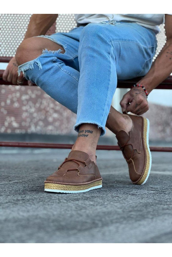 WG015 Erkek Günlük Bağcıklı Hasır Taban Cilt Klasik Ayakkabı CHT - Taba WG015 Erkek Günlük Bağcıklı Hasır Taban Cilt Klasik Ayakkabı CHT - Taba