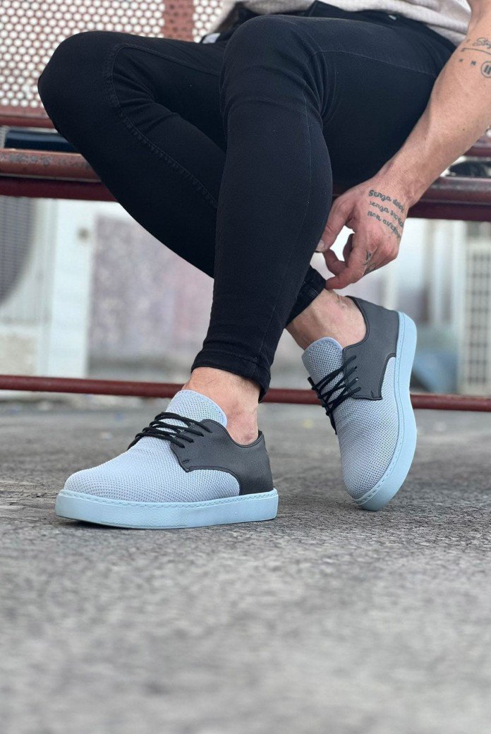 WG016 Erkek Günlük Bağcıklı Triko Cilt Klasik Ayakkabı TCGT - Gri WG016 Erkek Günlük Bağcıklı Triko Cilt Klasik Ayakkabı TCGT - Gri