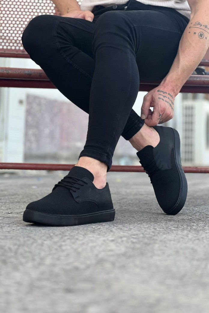 WG016 Erkek Günlük Bağcıklı Triko Cilt Klasik Ayakkabı TCST - Siyah WG016 Erkek Günlük Bağcıklı Triko Cilt Klasik Ayakkabı TCST - Siyah