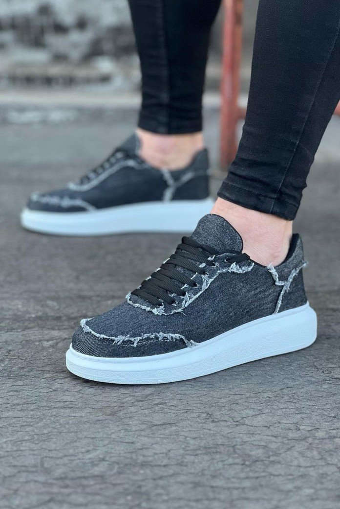 WG018 Erkek Günlük Bağcıklı Kot Kumaş Spor Sneaker Ayakkabı TBT - Gri WG018 Erkek Günlük Bağcıklı Kot Kumaş Spor Sneaker Ayakkabı TBT - Gri