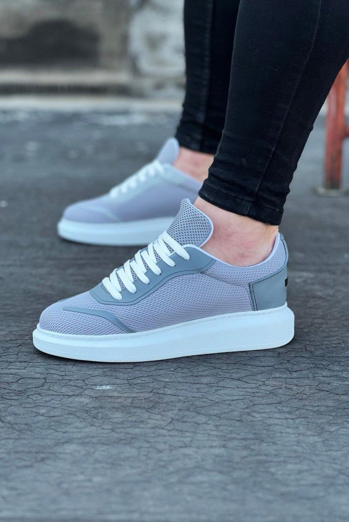 WG019 Erkek Günlük Bağcıklı Triko Cilt Spor Sneaker Ayakkabı TCBT - Gri WG019 Erkek Günlük Bağcıklı Triko Cilt Spor Sneaker Ayakkabı TCBT - Gri