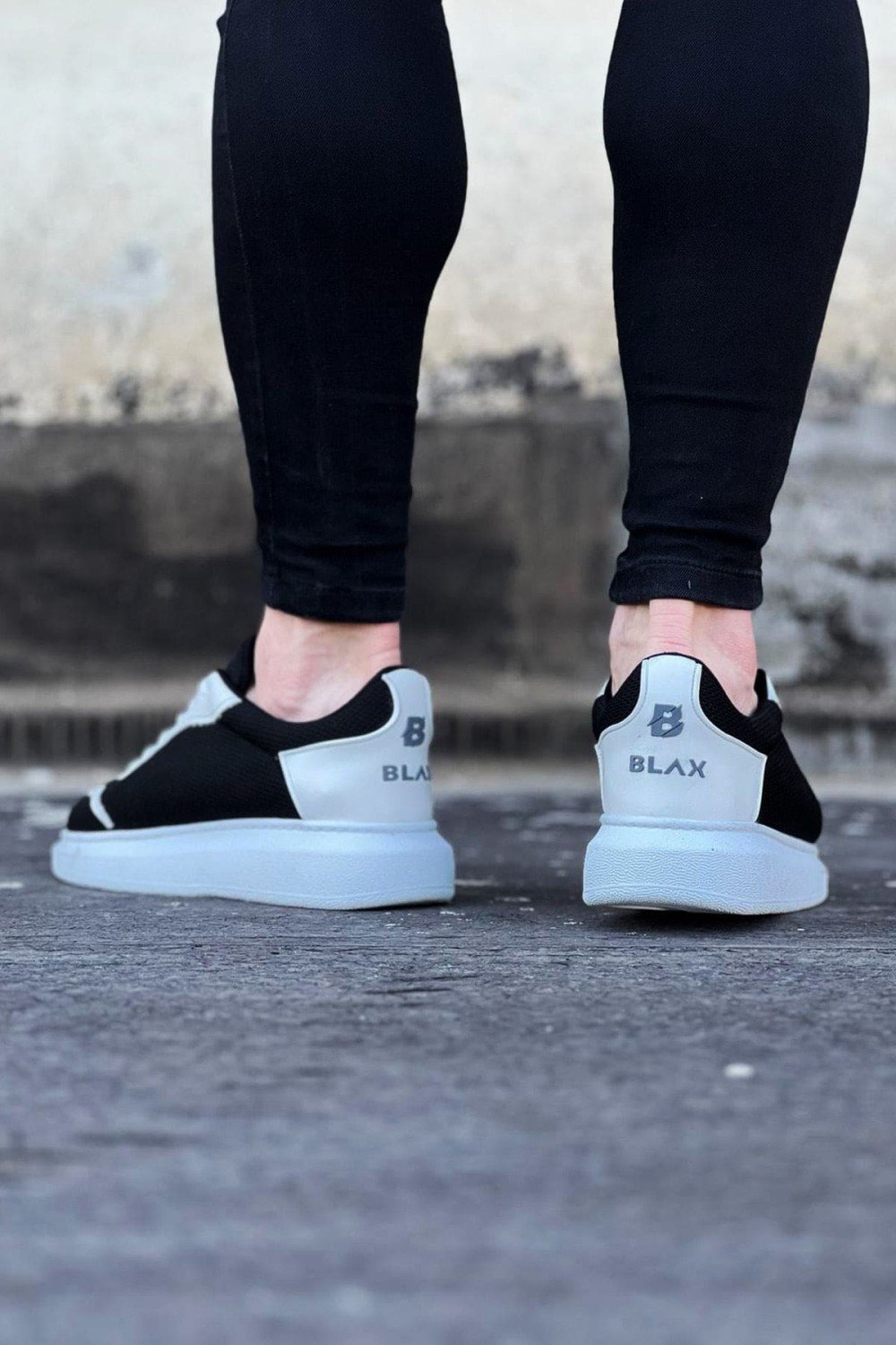 WG019 Erkek Günlük Bağcıklı Triko Cilt Spor Sneaker Ayakkabı TCBT - Siyah/Beyaz Erkek Ayakkabı WG019 Erkek Günlük Bağcıklı Triko Cilt Spor Sneaker Ayakkabı TCBT - Siyah/Beyaz – Wagoon Erkek Ayakkabı
