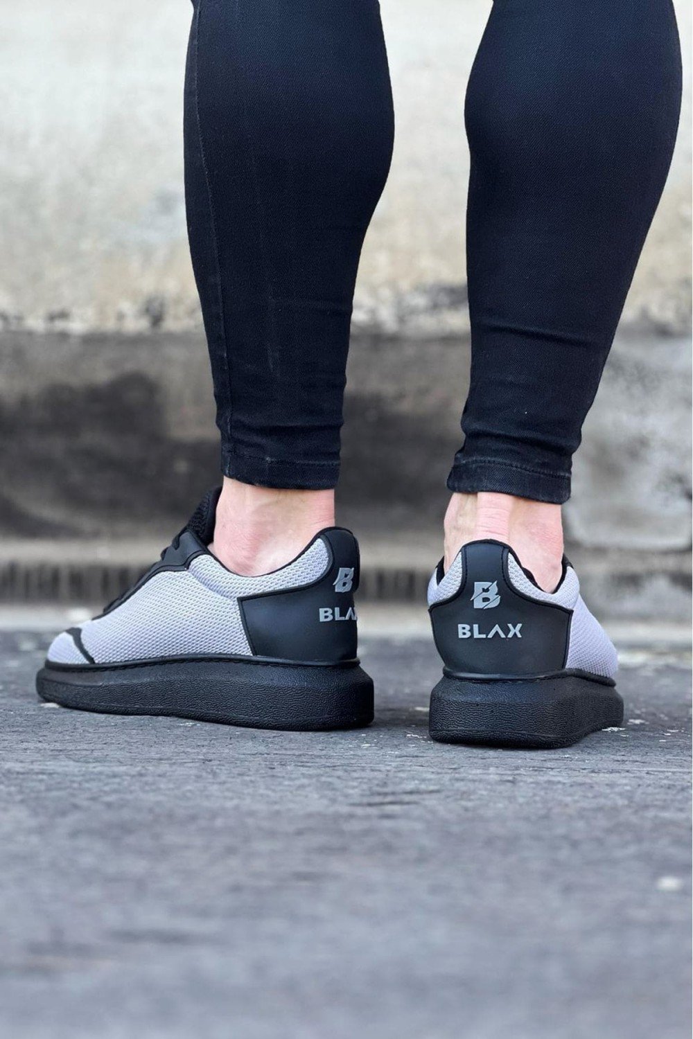 WG019 Erkek Günlük Bağcıklı Triko Cilt Spor Sneaker Ayakkabı TCST - Gri/Siyah Erkek Ayakkabı WG019 Erkek Günlük Bağcıklı Triko Cilt Spor Sneaker Ayakkabı TCST - Gri/Siyah – Wagoon Erkek Ayakkabı